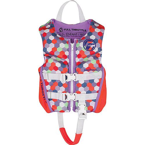 Full Throttle 14250010500122 Rapid Dry Flex Back Life Vest, Child, Pink - 14250010500122 - 116-14250010500122F1