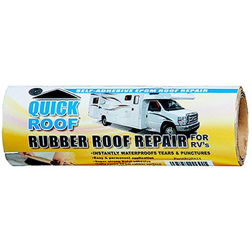 Quick Roof Rqr624 Instant Waterproofing For Rubber Roofs, Black Adhesive/White Epdm, 6
