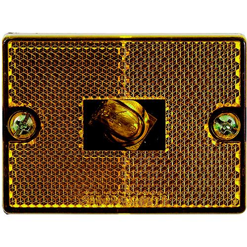Optronics Stud Mount Marker/ Clearance Light W/Reflex, Black Base, Amber Lens - Mc36Abp - 158-Mc36Abpf1