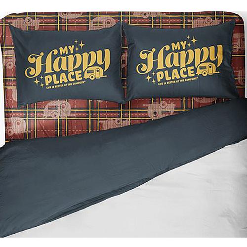 Camco 53118 Bed Sheets, King, Red Plaid/Navy - 53118 - 17-53118F1