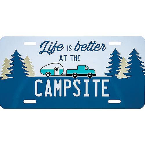 Camco 53250 Decorative Rv Themed License Plate, Blue, Truck And Trees - 53250 - 17-53250F1