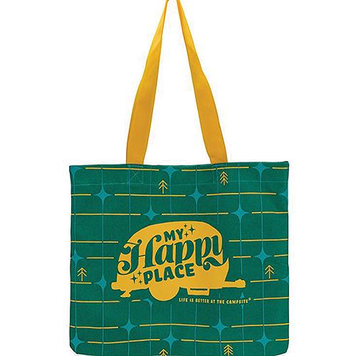 Camco 53483 Tote Bag, My Happy Place Green Grid - 53483 - 17-53483F1