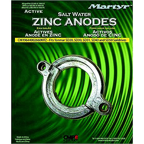 Martyr Ap19644002660Kz Yanmar™ Split Ring Saildrive Anode, Zinc - Ap19644002660Kitz - 194-Ap19644002660Kzf1