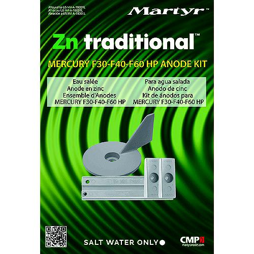 Martyr Zinc Anode Kit For Mercury F30-F40-F60Hp Engines - Cmm3060Kitz - 194-Cmm3060Kitzf1