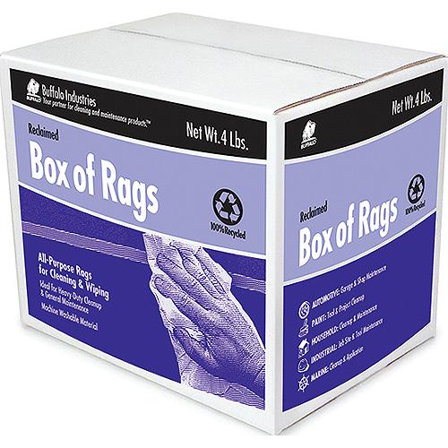Buffalo Recycled White Flannel Cloth Wipers, 25 Lb. Box - 10204 - 199-10204F1