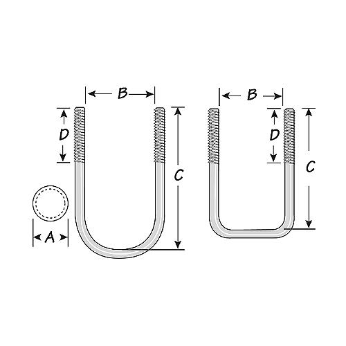 Tie Down Engineering Galvanized U-Bolt Kit - 86224 - 241-86224F1