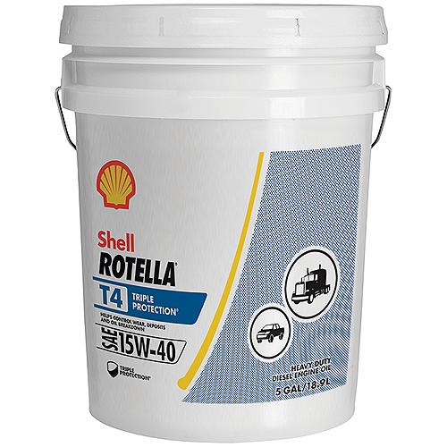 Shell 550045128 Rotella® T Triple-Protection® Heavy-Duty Diesel Motor Oil, 15W-40, 5 Gal. - 550045128 - 258-550045128F1