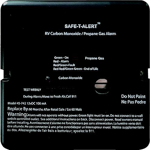 Safe T Alert 45 Series - Dual Carbon Monoxide / Propane Alarm, Black - 45-742-Bl - 270-45742Blf1