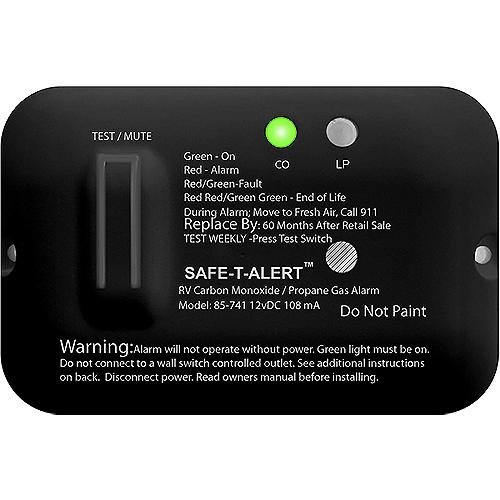 Mti Industries 85741Bl 85 Series Safe-T-Alert Co/Propane Alarm, Black - 85-741-Bl-Tr - 270-85741Bltrf1