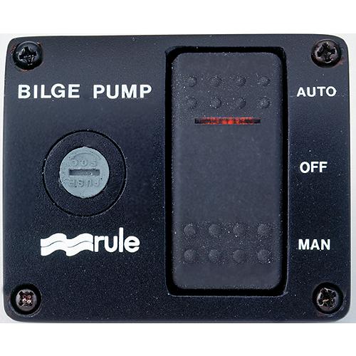 Rule 3-Way Bilge Panel Lighted Rocker Switch Panel 12V - 43 - 29-43F1