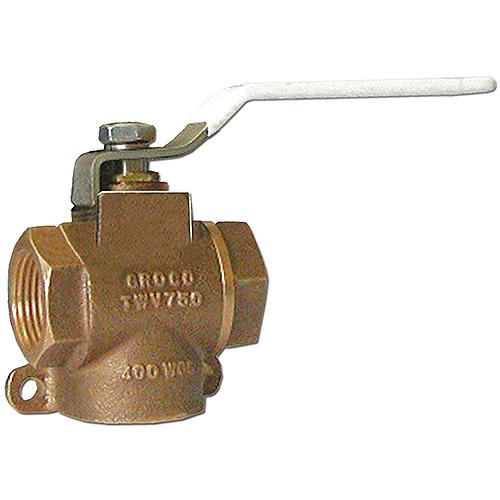Groco Twv Bronze 3-Way Full Flow Valve - Twv-750 - 34-Twv750F1