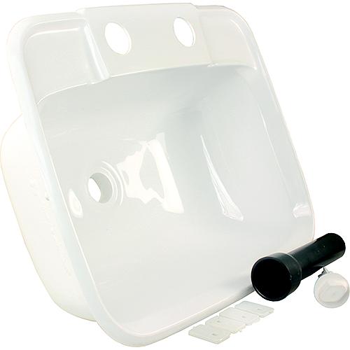 Jr Products 95351 White Molded Rv Lavatory Bathroom Sink - 95351 - 342-95351F1