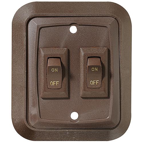 Rv Designer S655 Dc Dual Wall Switch In Plate, Brown - S655 - 350-S655F1