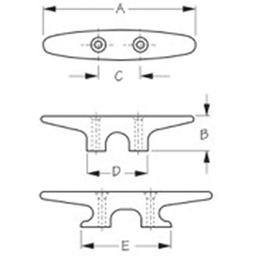 Seadog 0433821 Heavy Duty Nylon Cleat, Flat Dark Earth - 043382-1 - 354-0433821F1