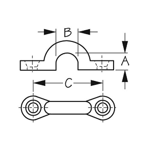 Sea-Dog 081276 Pad Eye Chrome/Bronze 3/8