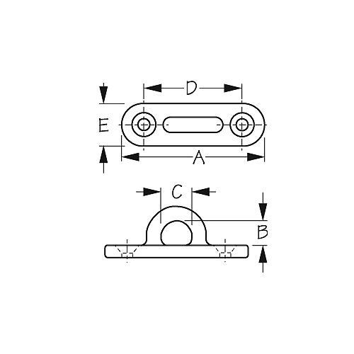 Stainless Oblong Eye Plate-3 1 - 88722 - 354-088722F1