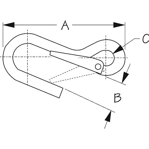Spring Hook - Plated Steel - 155630-1 - 354-1556301F1