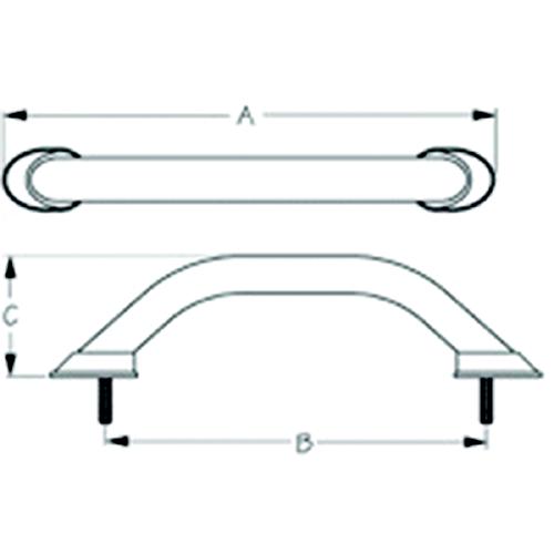 Seadog Led 12V Stud Mount Hand Rail | (6) Blue Led'S | Formed 304 Stainless | 5/16