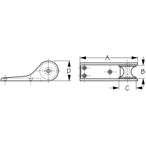 Sea-Dog 328050 Short Bow Roller - 328050 - 354-328050F1