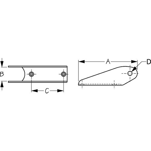 Ladder Transom Gudgeon S.S. - 328150-1 - 354-3281501F1