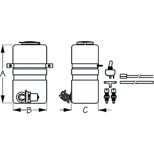 Seadog 414900-3 Complete Windshield Washer 12V Kit | #10 Fastener - 414900-3 - 354-4149003F1