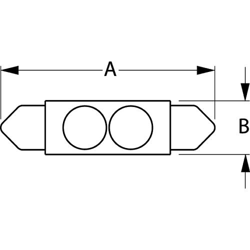 Seadog 4421311 Nickel Plated Brass 1 Led White Lights 12.8V .5 Watt Sealed Festoon - 442131-1 - 354-4421311F1