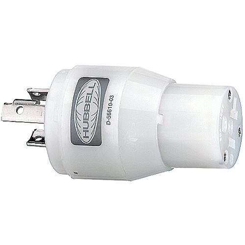 Hubbell Hbl21Cm29 White 15A/20A 125V Straight Blade Female Plug To 20A 125V Twist Lock Locking Male Adapter - Hbl21Cm29 - 36-Hbl21Cm29F1