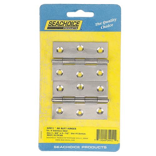 Seachoice (2) Stainless Steel Fast Pin Type Butt Hinges - 34911 - 50-34911F1