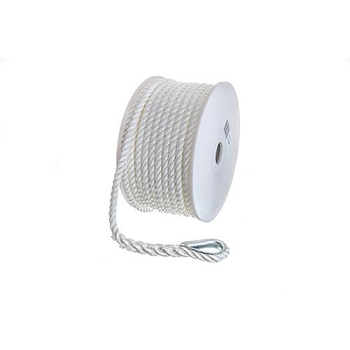 Seachoice 40711 3-Strand Twisted Nylon Anchor Line - White, 3/8