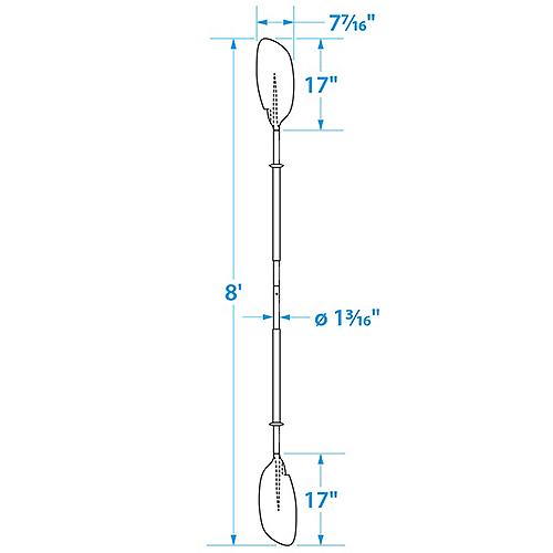 Seachoice 71137 Curved-Blade Kayak Paddle, 8' - 50-71137 - 50-71137F1