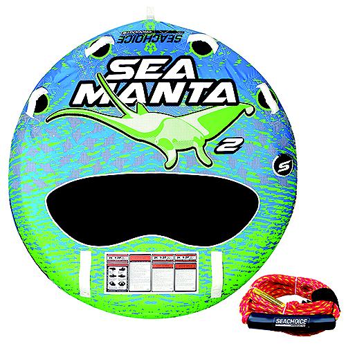 Seachoice 86923 Sea-Manta Deck Tube W/Tow Rope, 1-2 Rider - 21-1100 - 50-86923F1