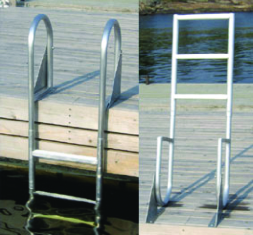 Dock Edge Welded Aluminum Flip Up Dock Ladder - De2023F - 686-2023F Superseded By: 686-De2123Ff1