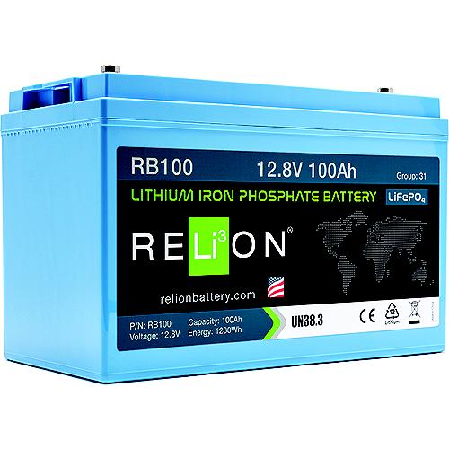 Relion Rb100Hp Lifepo4 Lithium Iron Phosphate 12V Battery, Group 31 - Rb100-Hp - 569-Rb100Hpf1