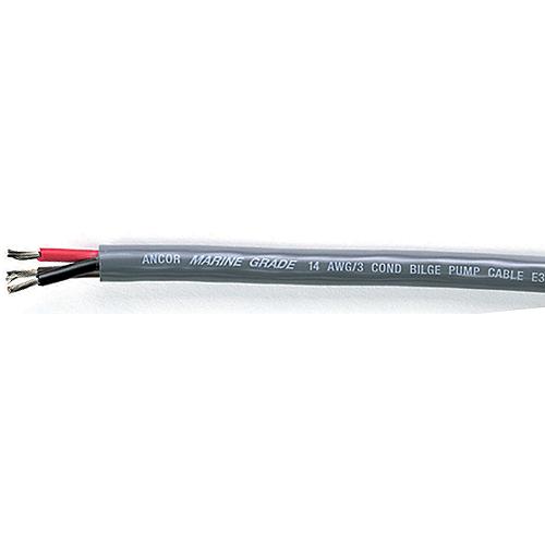 Ancor 156610 Marine Grade® Tinned Copper Round Bilge Pump Cable, Black/Brown/Red Conductors, 16/3 Awg, 100', Grey - 156610 - 639-156610F1