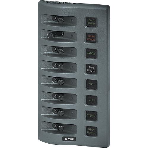 Blue Sea Systems 4308 Weatherdeck 12V Dc 8 Position Waterproof Fuse Panel, Gray - 4308-Bss - 661-4308F1