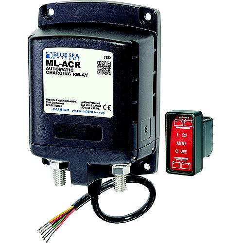 Blue Sea Systems 7622 Ml Series Automatic Charging Relay, 12V W/Manual Override - 7622-Bss - 661-7622F1