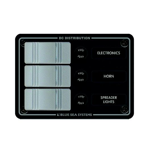 Blue Sea Systems 8054 Contura Water Resistant 12V Dc 3 Position Panel, Gray - 8054-Bss - 661-8054F1