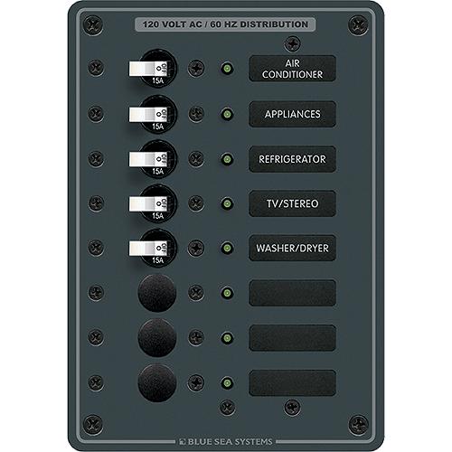 Blue Sea Systems 8059 Ac 8 Position Circuit Breaker Panel - 8059-Bss - 661-8059F1