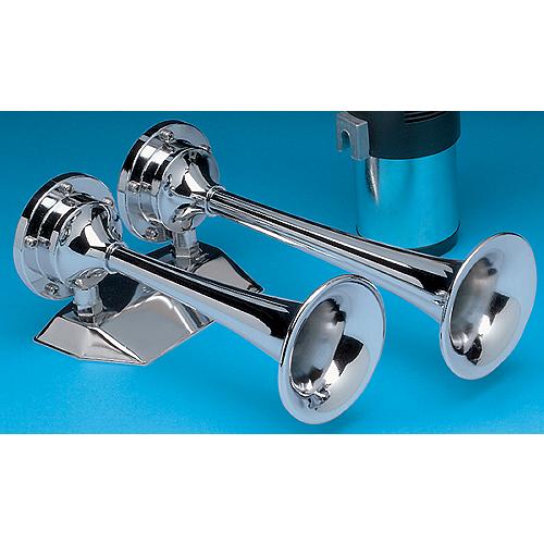 Marinco Dual Trumpet Mini Air Horn Chrome Plated - 10108 - 69-10108F1