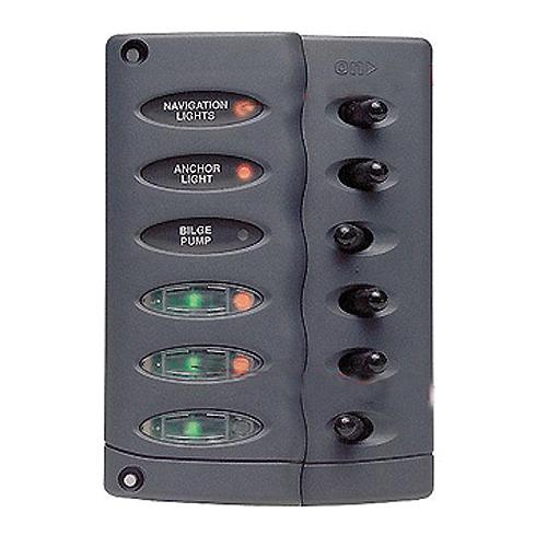 Marinco Contour Switch Panel Includes 6 Switches And 3 Inline Fuse Holders - Csp6-F - 969-Csp6Ff1