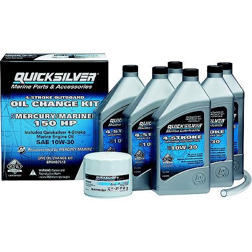 Quicksilver 8M0107513 4-Stroke 10W30 Oil Change Kit, 150 Hp, 2/Case - 8M0107513 - 710-8M0107513F1