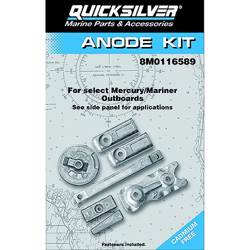 Quicksilver 97-8M0116589 Mercury Verado Anode Kit, Aluminum - 8M0116589 - 710-97-8M0116589F1