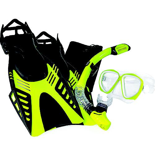 Aqua Leisure Dpx18230S3M Dyna Adult 5 Piece Dive Set, Yellow Med/Lg - Dpx18230S3M - 744-Dpx18230S3Mf1