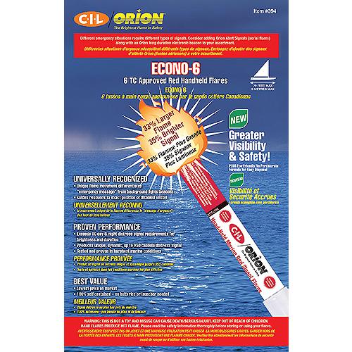 C-I-L Orion Econo6 Handheld Flare Kit, 6/Pk - Econo6/394 - 891-Econo6F1