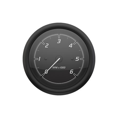 Quicksilver 8M6020097 Tachometer (6,000Rpm), Black/Matte Black - 8M6020097 - 710-79-8M6020097F1