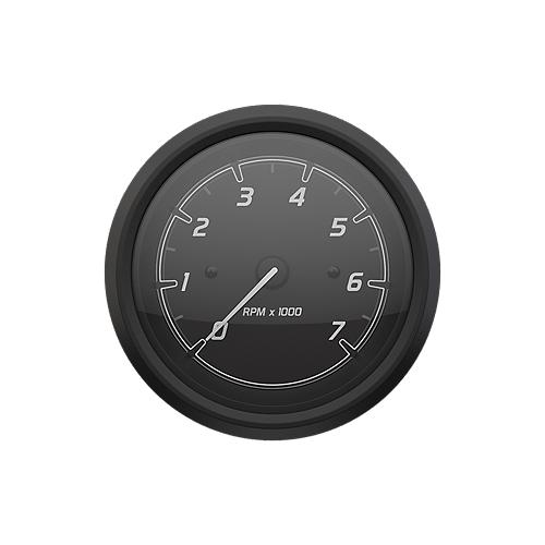 Quicksilver 8M6020098 Tachometer (7,000Rpm), Black/Matte Black - 8M6020098 - 710-79-8M6020098F1