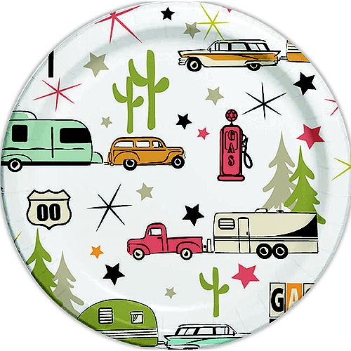 Jr Products Camp Casual Cc007R10 Eco-Friendly Paper Dinner Plates, Road Trip - Cc-007R10 - 342-Cc007R10F1