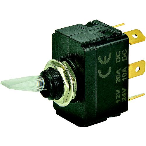 Bep 1001907 Illuminated Toggle Switch, On-Off-On, Spdt, 1/4