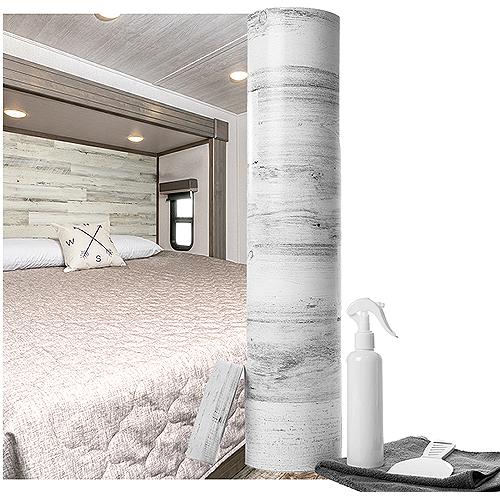 Genesis 467328 Revive Wall Covering Kit, Whitewash Planked Wood, 2' X 50' - 467328 - 985-467328F1