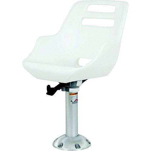 Springfield Admiral Fixed Height Chair Package, White (Includes Seat With Low Profile Armrest, No Cushions, Pedestal With Floor Base, Mounting Plate And Locking Swivel) - 1001408-L - 169-1001408Lf1